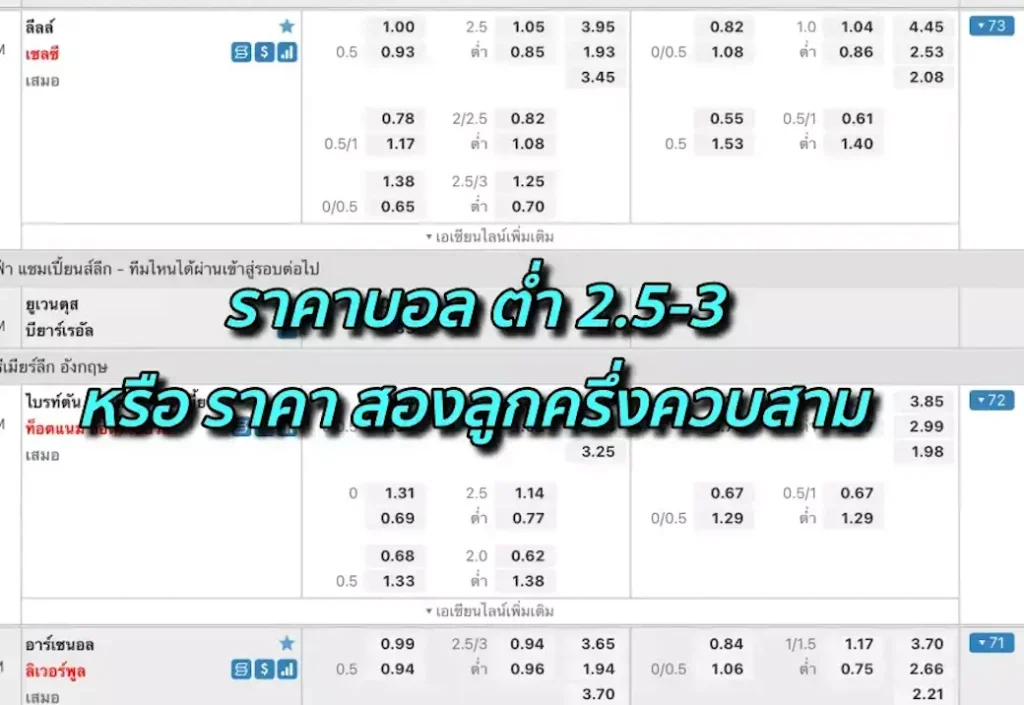 ราคาบอล สองลูกครึ่งควบสาม การแทงบอลที่ได้ง่ายกว่าที่คิด 4 image 5